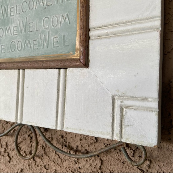 Welcome Sign ~ Farmhouse Wood + Metal - Picture 3 of 6